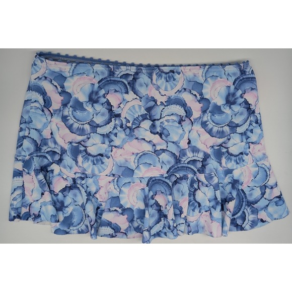 Tommy Bahama Swim Skirt Size Large Island Cays Abalone Ruffle Blue Monday NWT - Picture 2 of 10